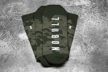 Nobull Crew Women's Socks Green Camo | Australia (KB9182)